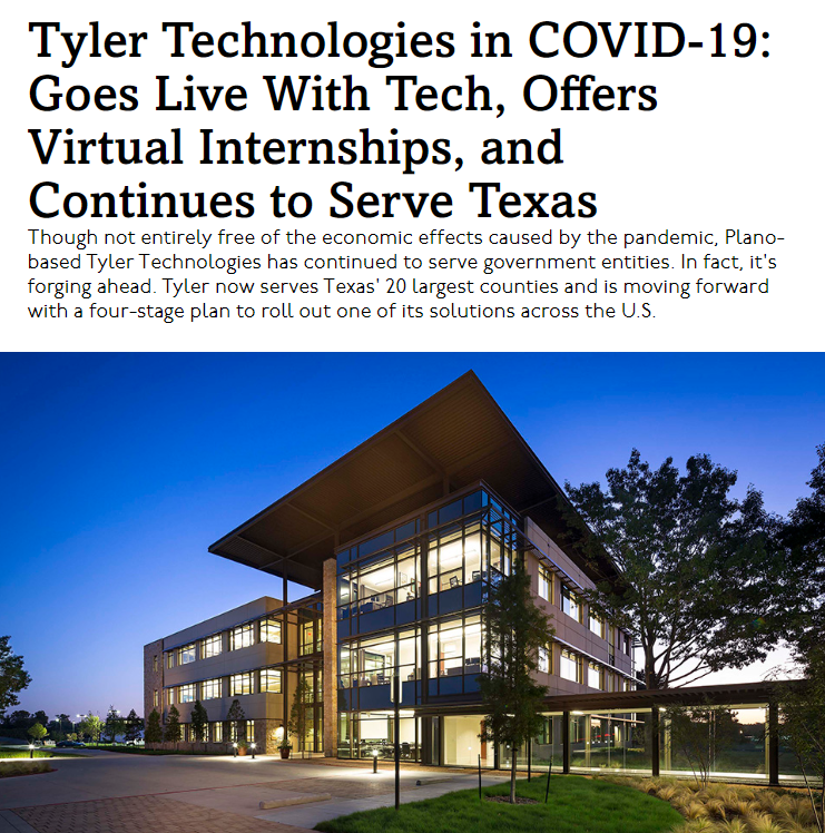 Tyler Tech Article - Dallas Innovates