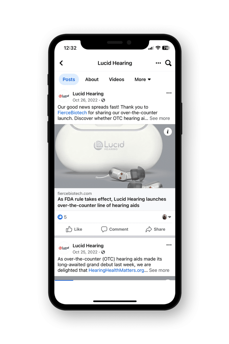 iPhone mockup of a Lucid Facebook post